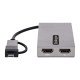 StarTech.com Adaptateur USB vers Double HDMI - USB A/C vers 2 Écrans HDMI (1x 4K30Hz, 1x 1080p) - Dongle Intégré USB-A vers C, Câble de 11cm - Adaptateur USB 3.0 vers HDMI - Convertisseur USB HDMI, Windows/MacOS