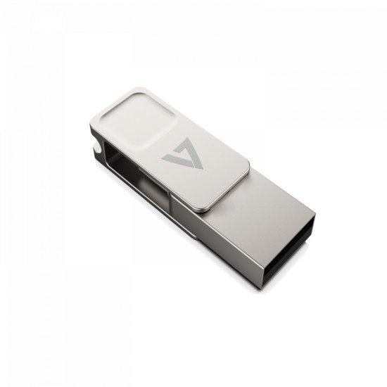 V7 VF3128GTC lecteur USB flash 128 Go USB Type-A / USB Type-C 3.2 Gen 1 (3.1 Gen 1) Argent