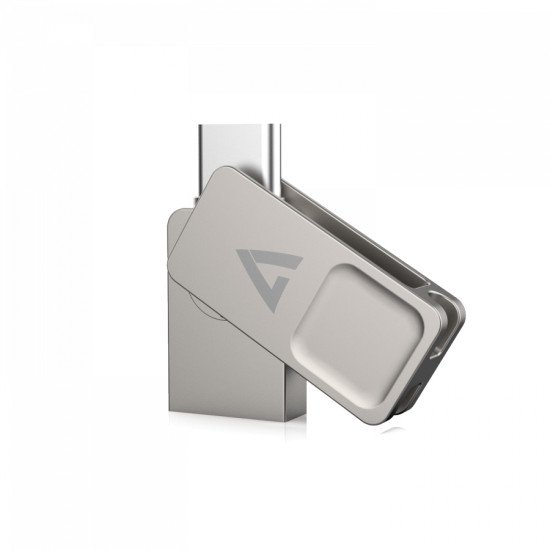 V7 VF3128GTC lecteur USB flash 128 Go USB Type-A / USB Type-C 3.2 Gen 1 (3.1 Gen 1) Argent