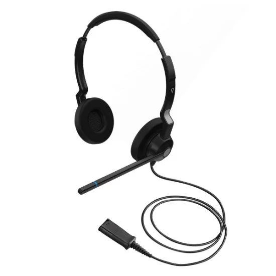V7 Micro-casque filaire binaural QD pour centre d'appels V7 Micro-casque filaire binaural QD pour centre d'appels