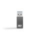 ACT AC7375 changeur de genre de câble USB Type-C USB Type-A Gris