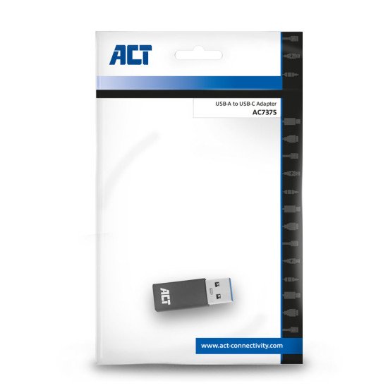 ACT AC7375 changeur de genre de câble USB Type-C USB Type-A Gris