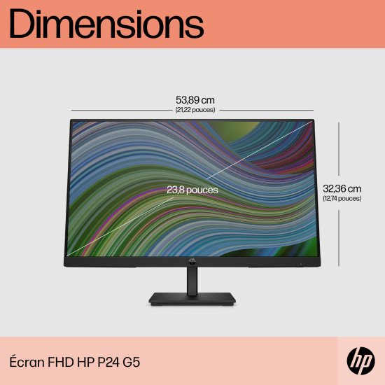 HP P24 G5 60,5 cm (23.8") 1920 x 1080 pixels Full HD LCD Noir