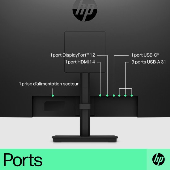 HP P32u G5 80 cm (31.5") 2560 x 1440 pixels Quad HD Noir HP P32u G5 80 cm (31.5") 2560 x 1440 pixels Quad HD Noir