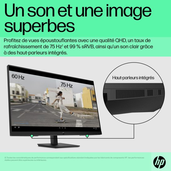 HP P32u G5 80 cm (31.5") 2560 x 1440 pixels Quad HD Noir