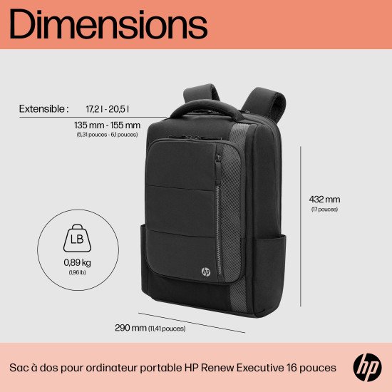HP Sac à dos pour ordinateur portable Renew Executive 16 pouces