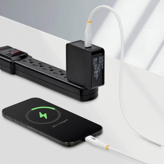 StarTech.com Câble de Recharge USB-C de 1m, Résistant et Ultra-Souple, PD EPR 240W (5A), Câble de Recharge USB 2.0 pour PC Portable, Certifié USB-IF, Câble de Recharge USB-C Robuste - Blanc