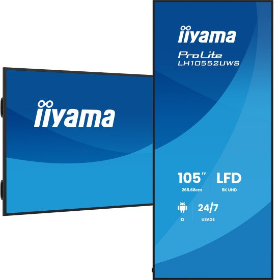 iiyama LH10552UWS-B1AG Écran d'affichage dynamique En forme de kiosk 2,66 m (104.6") Wifi 500 cd/m² UltraWide 5K HD Intégré dans le processeur Android 24/7