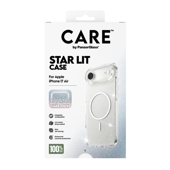 PanzerGlass CARE by ® Flagship Case Urban Explorer Star Lit w. White MagSafe iPhone 17 Air coque de protection pour téléphones portables Housse Transparent PanzerGlass CARE by ® Flagship Case Urban Explorer Star Lit w. White MagSafe iPhone 17 Air coque de protection pour téléphones portables Housse Transparent