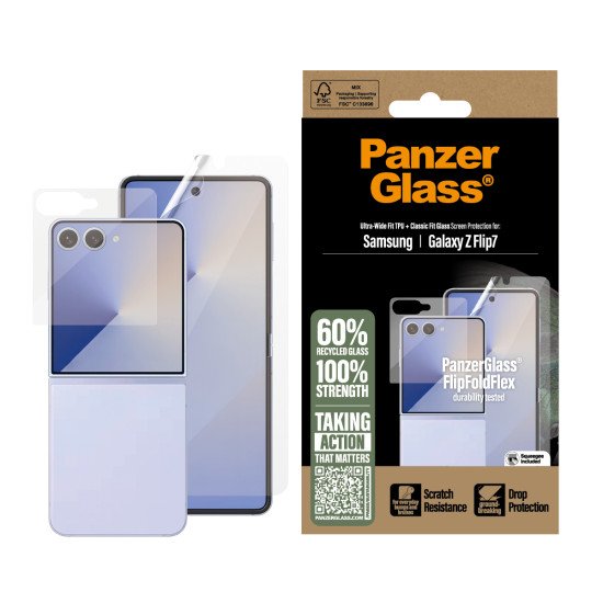 PanzerGlass ® Screen Protector Samsung Galaxy Z Flip7 | Glass & Film Protection d'écran transparent 1 pièce(s) PanzerGlass ® Screen Protector Samsung Galaxy Z Flip7 | Glass & Film Protection d'écran transparent 1 pièce(s)