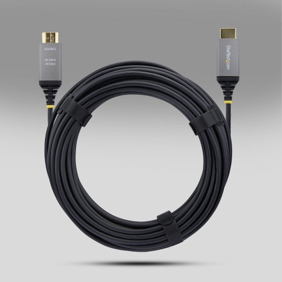 StarTech.com Câble Optique Actif Hybride (AOC) HDMI 2.1 de 15m, CMP Plenum, 8K 60Hz, 48 Gbps, Câble HDMI 2.1/2.0 Certifié Ultra Haut Débit