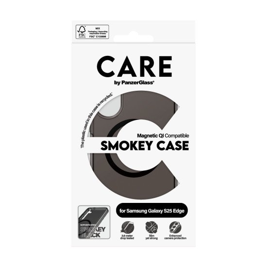 PanzerGlass CARE by ® Flagship Case Urban Combat Smokey w. Black Qi Compatible Samsung S25 Edge coque de protection pour téléphones portables Housse Noir PanzerGlass CARE by ® Flagship Case Urban Combat Smokey w. Black Qi Compatible Samsung S25 Edge coque de protection pour téléphones portables Housse Noir