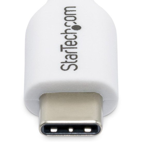 StarTech.com Lot de 2 Câbles de Recharge USB-C de 1m Blanc, Câble USB C, Cordon d'Alimentation pour PC Portable USB 2.0 Type-C, Alimentation 60 W 3 A, Gaine TPE, Câble de Transfert de Données USB-C, M/M