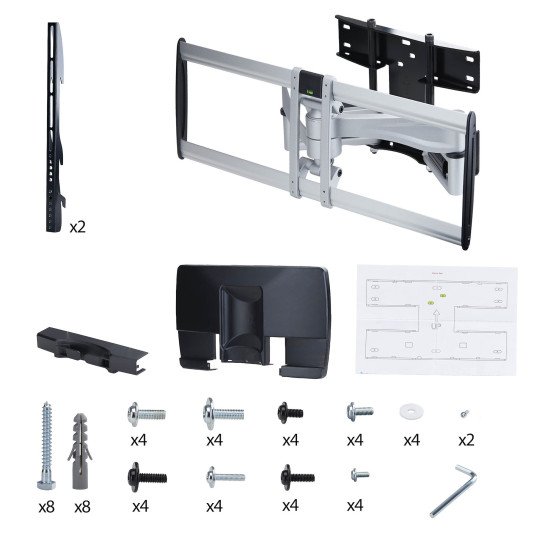 StarTech.com Support Mural Articulé Robuste pour Téléviseur à Écran Plat jusqu'à 100" et 85kg, VESA 800x500, Support à Profil Bas, Conforme TAA