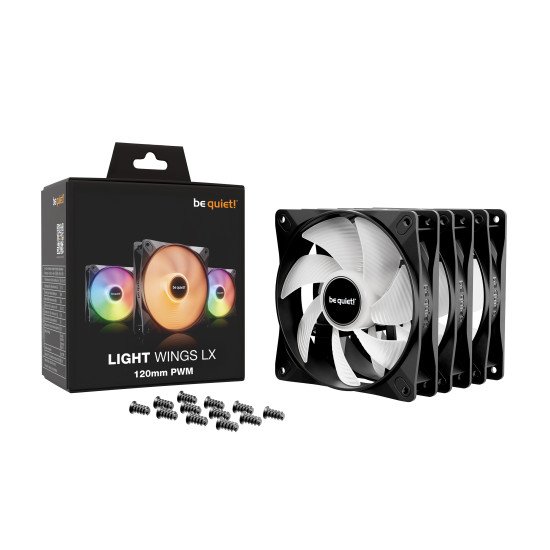 be quiet! Light Wings LX 120 mm PWM | Ventilateur PC ARGB, Pack de 3