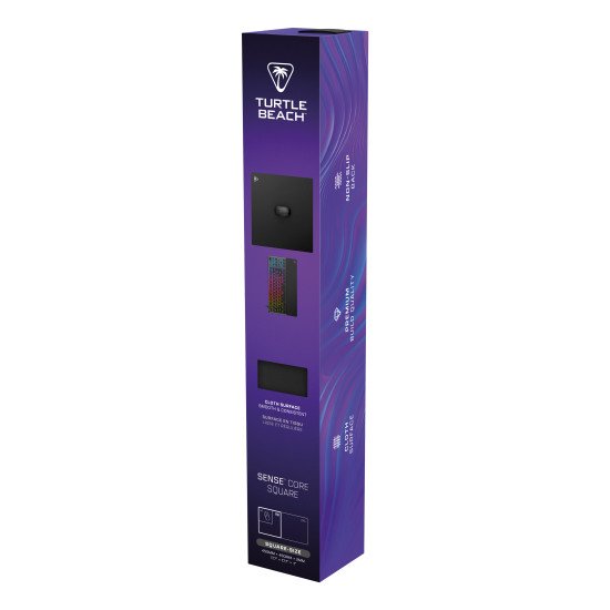 Turtle Beach Sense Core Square Tapis de souris PC Gaming - support en caoutchouc antidérapant, surface en tissu micro-tissé équilibré, lisse, durable, moyen, noir Turtle Beach Sense Core Square Tapis de souris PC Gaming - support en caoutchouc antidérapant, surface en tissu micro-tissé équilibré, lisse, durable, moyen, noir
