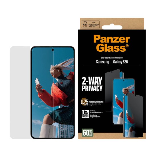 PanzerGlass ® 2-Way Privacy Screen Protector Samsung Galaxy S26 | Ultra-Wide Fit w. EasyAligner Protection d'écran transparent 1 pièce(s)