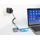 Manhattan Dock/hub USB-C, 4 ports : HDMI, USB-A, USB-C et VGA, avec Power Delivery (PD) 87 W - nécessite un chargeur USB-C externe (non inclus). Alimenté par USB (aucune alimentation externe requise) lorsque le PD n'est pas utilisé, aluminium