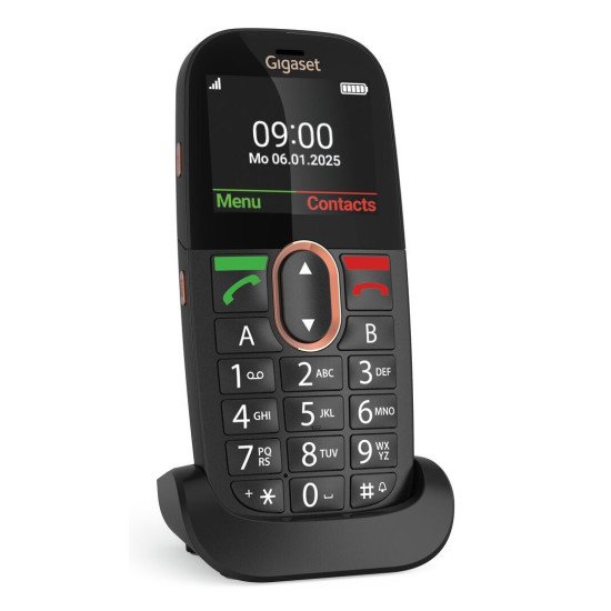 Gigaset GL695 5,87 cm (2.31") 113 g Noir Téléphone pour seniors
