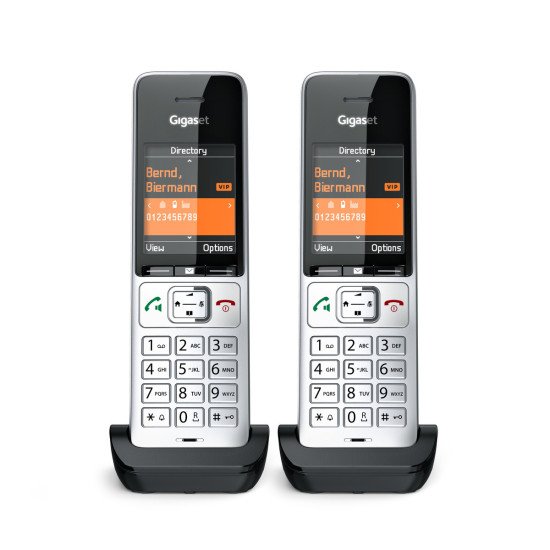 Gigaset COMFORT 500HX duo Téléphone analog/dect Identification de l'appelant Noir, Argent