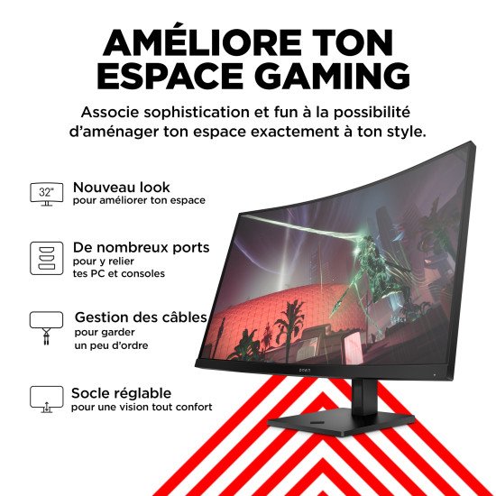 OMEN by HP Écran gamer incurvé QHD 165 Hz OMEN 31,5 pouces - OMEN 32c