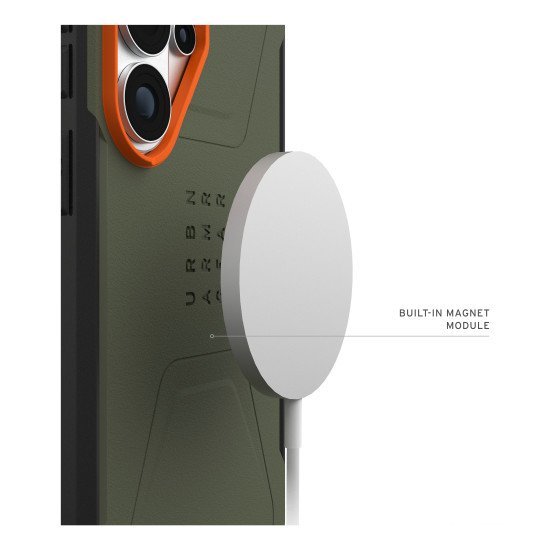 Urban Armor Gear Civilian coque de protection pour téléphones portables 17,5 cm (6.9") Housse Orange, Olive