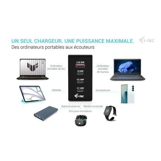 i-tec 140W Intelligent Multiport USB Charger