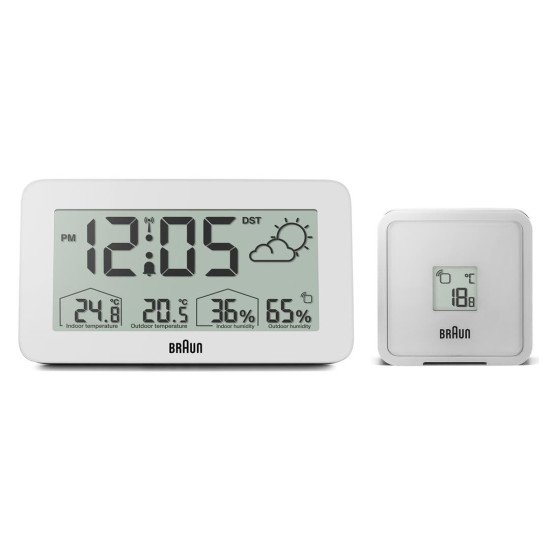 Braun BC13WP-DCF réveille-matin Réveil numérique Blanc