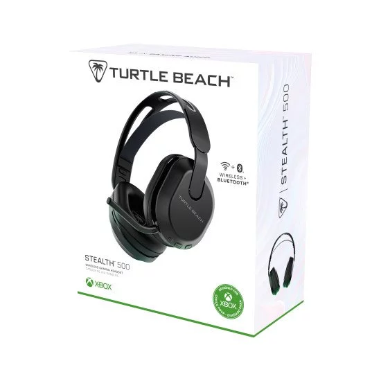 Turtle Beach Casque gaming sans fil Stealth 500 officiel pour Xbox Series X|S, Xbox One et fonctionne via Bluetooth avec les PC, la Switch et mobile - 40 heures de batterie, coussinets en mousse à mémoire de forme et microphone désactivable par basculemen Turtle Beach Casque gaming sans fil Stealth 500 officiel pour Xbox Series X|S, Xbox One et fonctionne via Bluetooth avec les PC, la Switch et mobile - 40 heures de batterie, coussinets en mousse à mémoire de forme et microphone désactivable par basculemen
