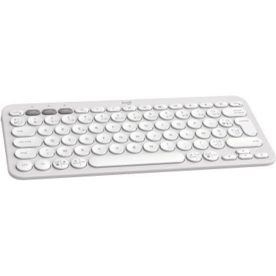 Logitech Pebble Keys 2 K380s clavier RF sans fil + Bluetooth AZERTY Français Blanc