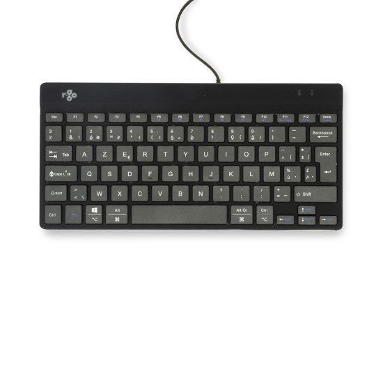 R-Go Tools Clavier ergonomique R-Go Compact Break, clavier compact avec logiciel de pause, AZERTY (BE), filaire, noir