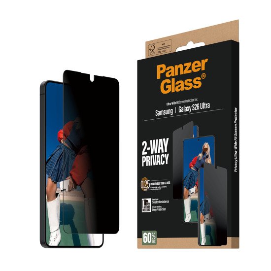 PanzerGlass ® 2-Way Privacy Screen Protector Samsung Galaxy S26 Ultra | Ultra-Wide Fit w. EasyAligner Protection d'écran transparent 1 pièce(s)