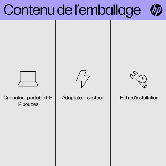 HP 14-ep0752nb Intel® Core™ i5 i5-1334U Ordinateur portable 35,6 cm (14") Full HD 8 Go DDR4-SDRAM 512 Go SSD Wi-Fi 6 (802.11ax) Windows 11 Home Argent