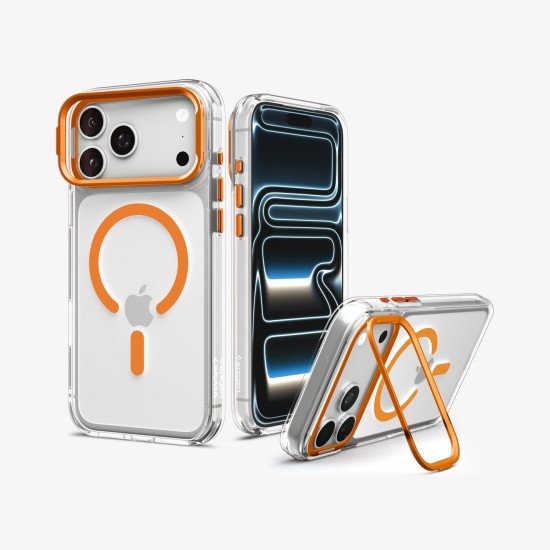 Spigen Ultra Hybrid Optik S (Mag Fit) coque de protection pour téléphones portables 16 cm (6.3") Housse Transparent, Orange