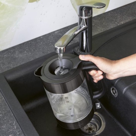 ProfiCook PC-WKS 1322 G bouilloire 1,7 L 2200 W Noir, Transparent