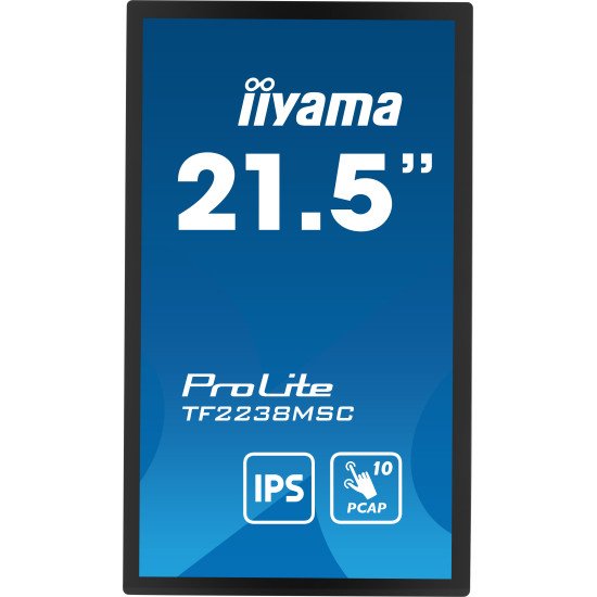 iiyama PROLITE Carte A numérique 55,9 cm (22") LED 600 cd/m² Full HD Noir Écran tactile