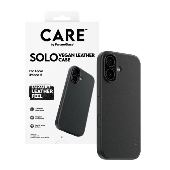 PanzerGlass CARE™ by ® Solo Case Black iPhone 17 coque de protection pour téléphones portables Housse Noir