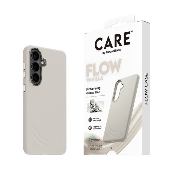 PanzerGlass CARE™ by ® Flow Case Vanilla w. Qi Samsung Galaxy S26+ coque de protection pour téléphones portables Housse Beige