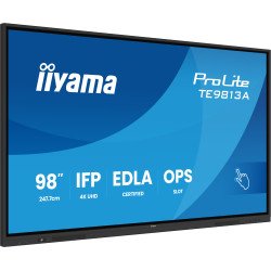 iiyama TE9813A-B2AG Écran d'affichage dynamique Écran plat interactif 2,48 m (97.5") Wifi 500 cd/m² 4K Ultra HD Noir Écran tactile Intégré dans le processeur Android 24/7
