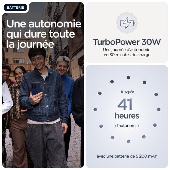Motorola moto g86 5G 16,9 cm (6.67") Double SIM Android 15 USB Type-C 8 Go 256 Go 5200 mAh Bleu foncé