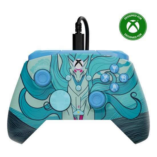 Turtle Beach Rematch Advanced Blue Kitsune Manette de jeu filaire - Licence Xbox Series XS, Xbox One et PC avec Phosphorescent, Boutons Programmables, Gâchettes, commandes audio et câble de 2.5 m