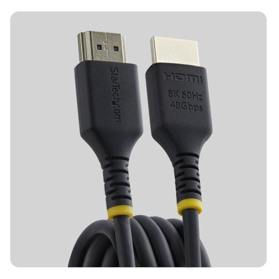 StarTech.com Câble HDMI 2.1 Ultra Haute Vitesse Certifié slim 50 cm (1,6 pi), 8K 60 Hz / 4K 120 Hz, avec HDR10+ / eARC, 48 Gbps, Cordon HDMI 8K Flexible