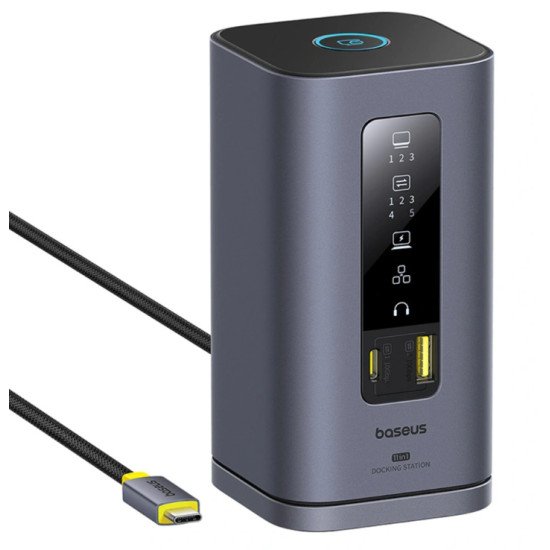 Baseus B00568101813-01 station d'accueil Avec fil USB 3.2 Gen 1 (3.1 Gen 1) Type-C Gris