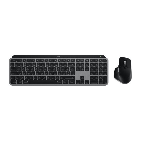 Logitech MX Keys S Combo for Mac clavier Souris incluse maison/bureau RF sans fil + Bluetooth QWERTZ Allemand Aluminium, Noir Logitech MX Keys S Combo for Mac clavier Souris incluse maison/bureau RF sans fil + Bluetooth QWERTZ Allemand Aluminium, Noir