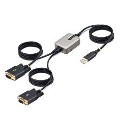 StarTech.com 2P6FFC-USB-SERIAL changeur de genre de câble USB-A 2 x DB-9 RS-232 Noir, Gris StarTech.com 2P6FFC-USB-SERIAL changeur de genre de câble USB-A 2 x DB-9 RS-232 Noir, Gris