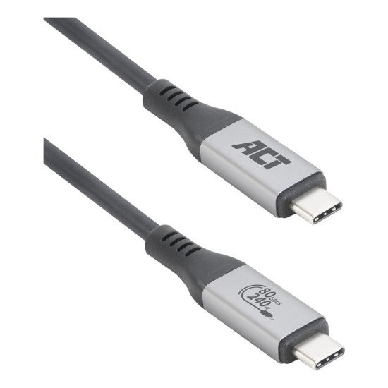 ACT Câble USB4 80 Gbps Thunderbolt 5 240 W USB Type-C, certifié USB-IF, 1,5 mètre