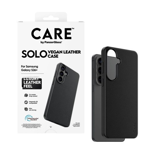 PanzerGlass CARE™ by ® Solo Case Black w. Qi Samsung Galaxy S26+ coque de protection pour téléphones portables Housse Noir