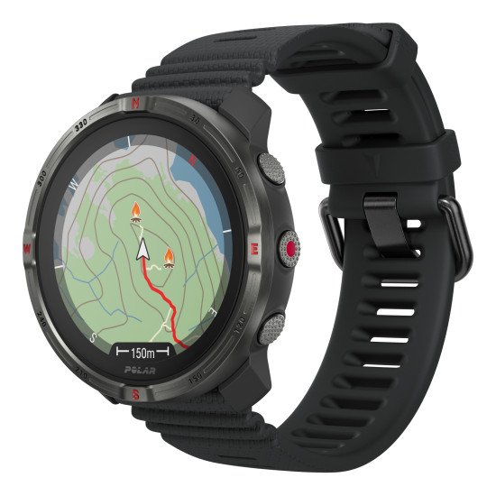 Polar Grit X2 3,25 cm (1.28") AMOLED 44.7 mm Numérique 416 x 416 pixels Écran tactile Noir GPS (satellite)