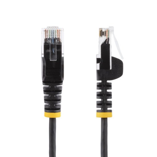 StarTech.com Câble Ethernet CAT6 Noir Fin de 15m, Sans Accroc, 100W PoE, UTP, LSZH, Fil de Cuivre Pur 28AWG, Cordon Patch Réseau RJ45 avec Serre-Câble, Contrôlé Fluke StarTech.com Câble Ethernet CAT6 Noir Fin de 15m, Sans Accroc, 100W PoE, UTP, LSZH, Fil de Cuivre Pur 28AWG, Cordon Patch Réseau RJ45 avec Serre-Câble, Contrôlé Fluke