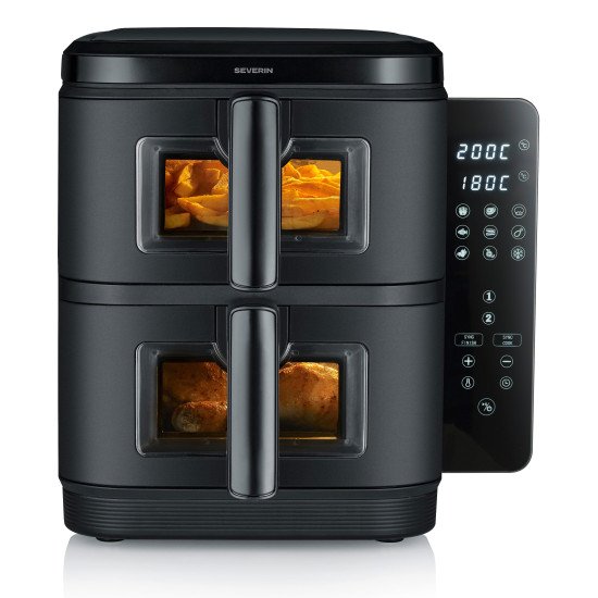 Severin FR 2468 Double 11 L Autonome 2800 W Friteuse d'air chaud Noir